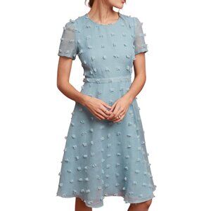 Anthropologie Sunday In Brooklyn Glenda Textured Sky Blue Dress Size L